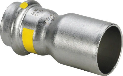 Viega Sanpress Gas inox verloop reductie MF 22 x 18 mm 487126