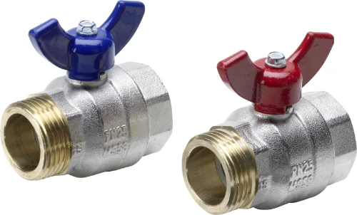 Viega Fonterra bolkraanset MF 4/4 x 4/4 - blauw/rood - prijs per set van 2 stuks 606268