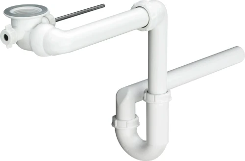 Viega Universal PP enkele buissifon plaatstbesparend met excenterfunctie 5/4 x 32 mm - wit kunststof 641696