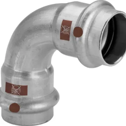 Viega 809683 Viega Temponox inox bocht 90° FF 42 x 42 mm - niet geschikt voor drinkwater