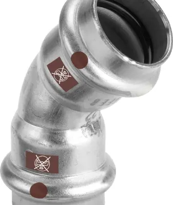 Viega 809874 Viega Temponox inox bocht 45° FF 28 x 28 mm - niet geschikt voor drinkwater