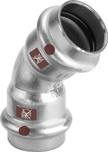 Viega Temponox inox bocht 45° FF 42 x 42 mm - niet geschikt voor drinkwater 809898