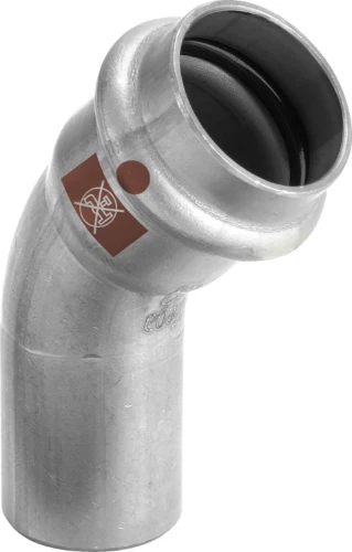 Viega Temponox inox inschuif bocht 45° MF 35 x 35 mm - niet geschikt voor drinkwater 810009