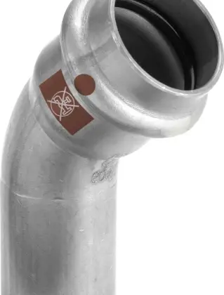 Viega 810016 Viega Temponox inox inschuif bocht 45° MF 42 x 42 mm - niet geschikt voor drinkwater