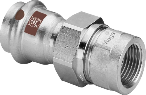 Viega Temponox inox 3-delige koppeling vlakdichtend FF 42 x 6/4 F - niet geschikt voor drinkwater 812201