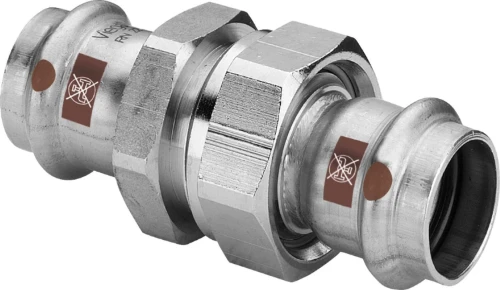 Viega Temponox inox 3-delige koppeling vlakdichtend FF 35 x 35 mm - niet geschikt voor drinkwater 812270
