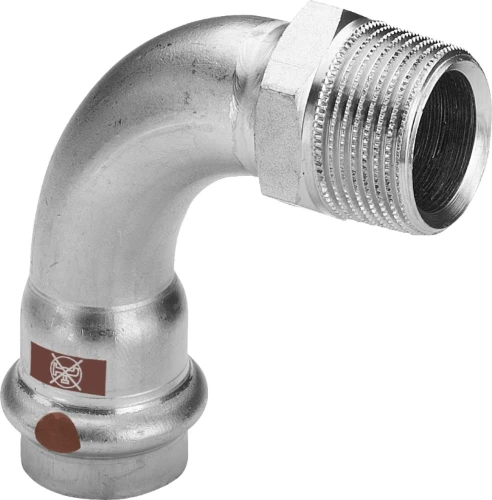 Viega Temponox inox overgangsbocht 90° MF 28 x 4/4 M - niet geschikt voor drinkwater 812447