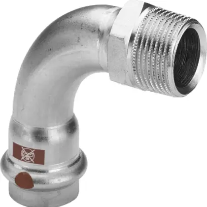 Viega 812461 Viega Temponox inox overgangsbocht 90° MF 42 x 6/4 M - niet geschikt voor drinkwater