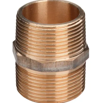 Viega Dubbele nippel brons met zeskant 2 viega model 3280 269098