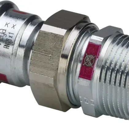 Viega Pers-3-delige koppeling staal 22 x 3/4" M verwarming Viega Prestabo 1165 559250