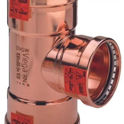 Viega Pers-T koper 76.1mm FFF (drink)water Viega Profipress Koper 2418XL 476960