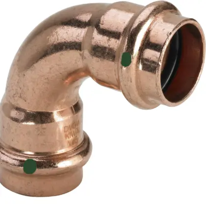 Viega Persbocht koper 28mm FF 90° (drink)water Viega Profipress Koper 2416 291525