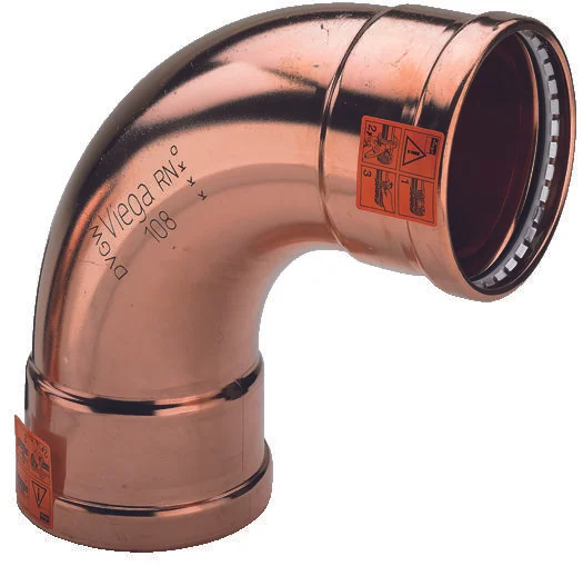 Viega Persbocht koper 64mm FF 90° (drink)water Viega Profipress Koper 2416XL 577681