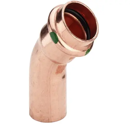 Viega Persinsteekbocht koper 35mm MF 45° (drink)water Viega Profipress Koper 2426.1 292539