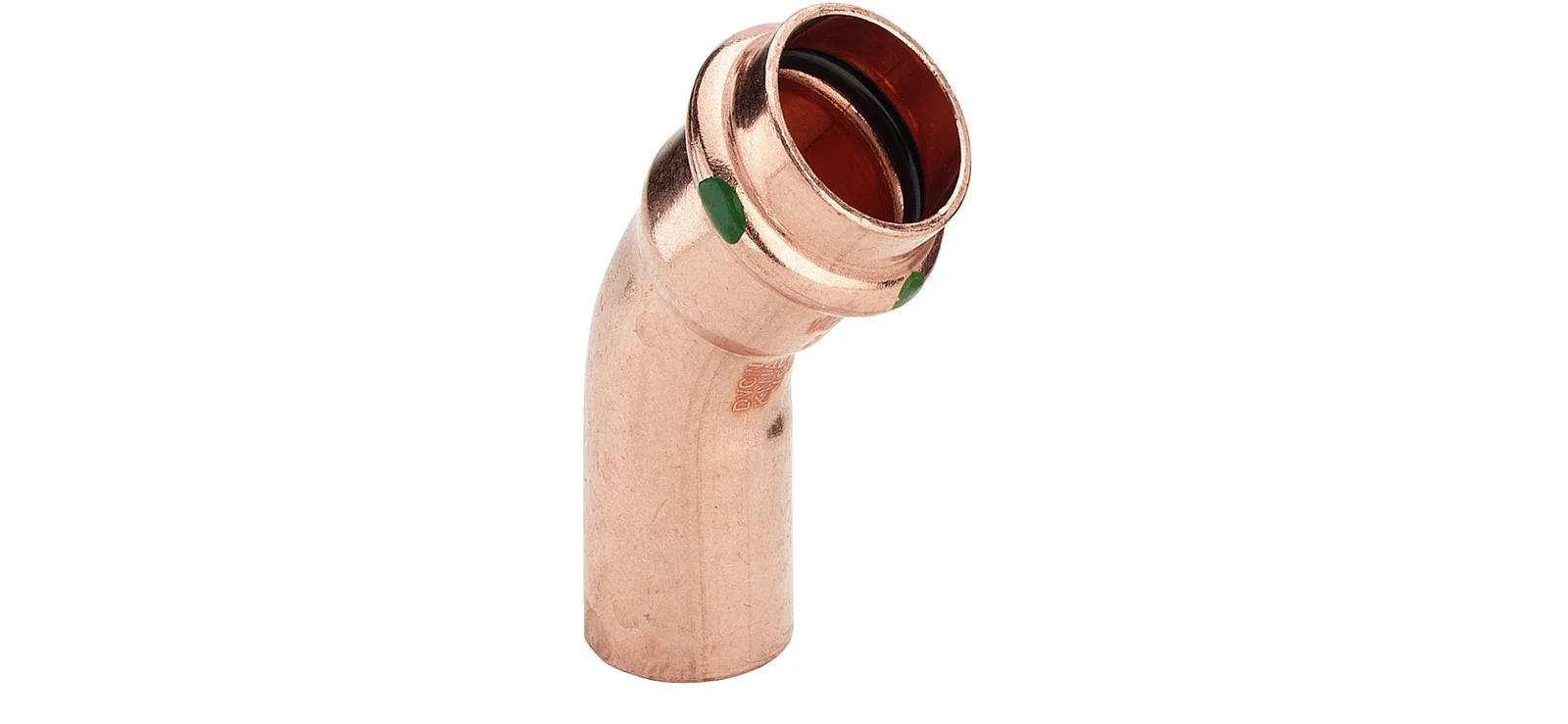 Viega Persinsteekbocht koper 35mm MF 45° (drink)water Viega Profipress Koper 2426.1 292539