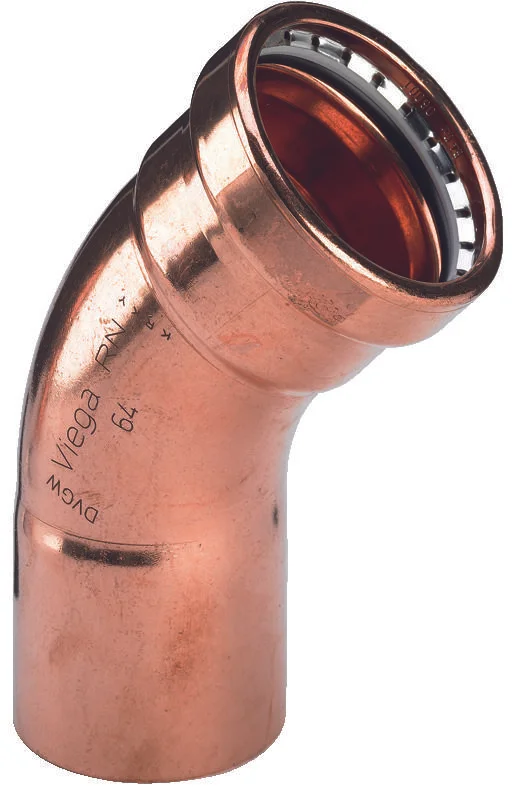 Viega Persinsteekbocht koper 88.9mm MF 45° (drink)water Viega Profipress Koper 2426.1XL 476946