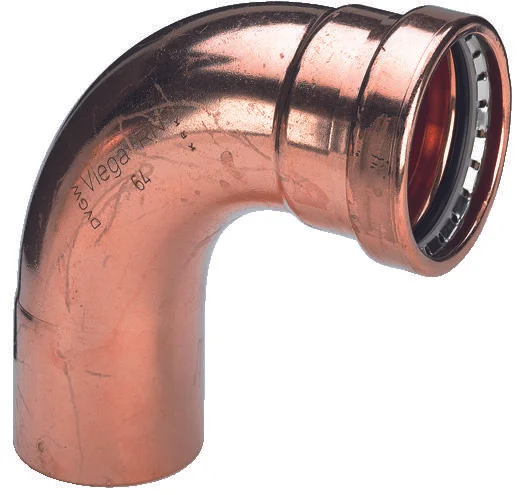 Viega Persinsteekbocht koper 88.9mm MF 90° (drink)water Viega Profipress Koper 2416.1XL 476885