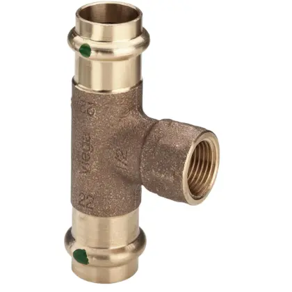 Viega Persovergangs-T-stuk brons 28 x 1/2" x 28F (drink)water Viega Profipress Koper 2217.2 119768