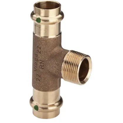 Viega Persovergangs-T-stuk brons 35 x 3/4" x 35M (drink)water Viega Profipress Koper 2217.1 194147