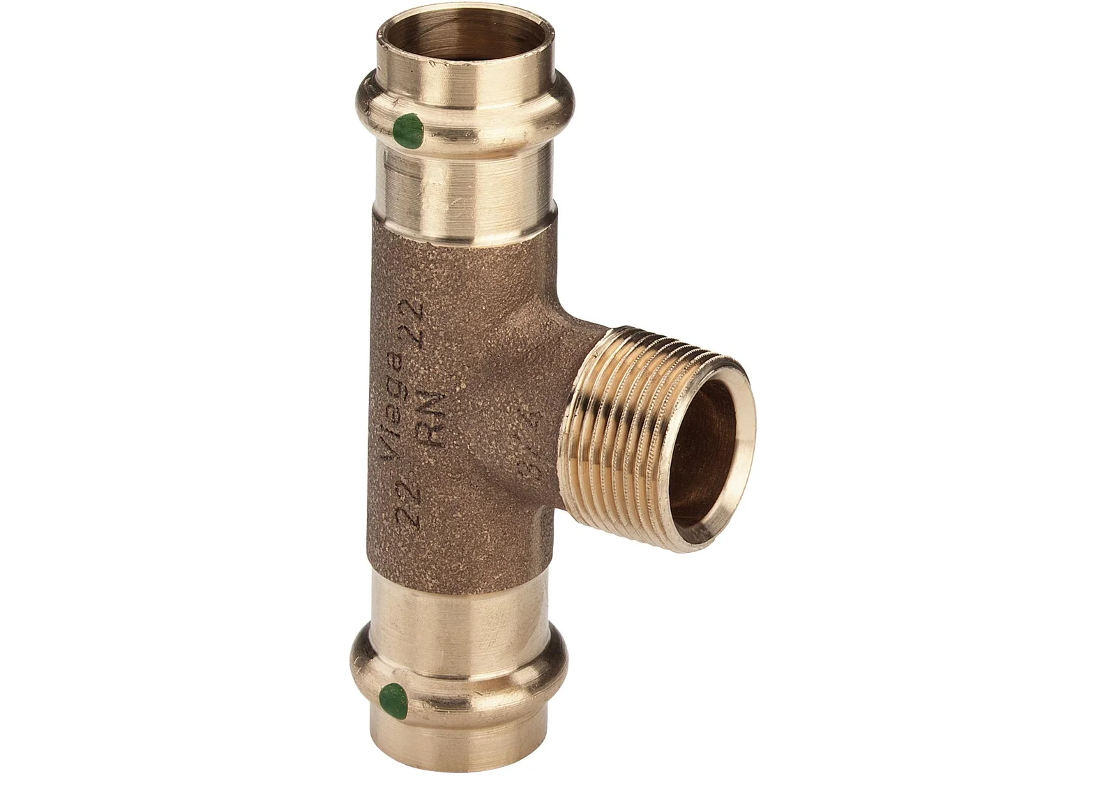 Viega Persovergangs-T-stuk brons 35 x 3/4" x 35M (drink)water Viega Profipress Koper 2217.1 194147