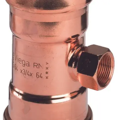 Viega Persovergangs-T-stuk koper 88.9 x 3/4" x 88.9F (drink)water Viega Profipress Koper 2417.2XL 534097