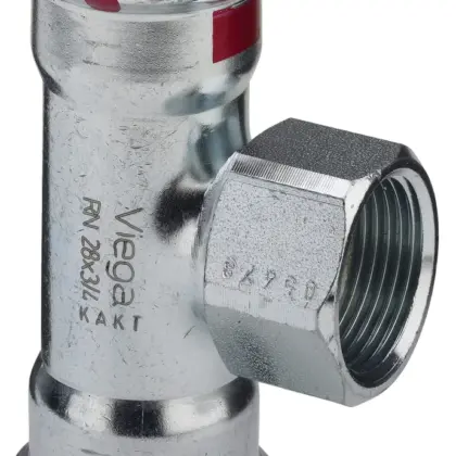 Viega Persovergangs-T-stuk staal 15 x 1/2" x 15F verwarming Viega Prestabo 1117.2 558888