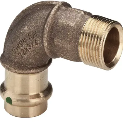 Viega Persovergangsbocht brons 54mm x 2" M 90° (drink)water Viega Profipress Koper 2214 197988
