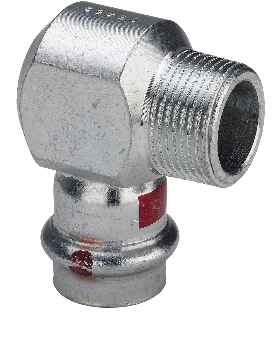 Viega Persovergangsknie staal 22mm x 3/4" M 90° verwarming Viega Prestabo 1114.1 559540