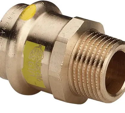 Viega Persovergangsstuk brons 15mm x 3/4" M gas Viega Profipress G Koper 2611.5 382803