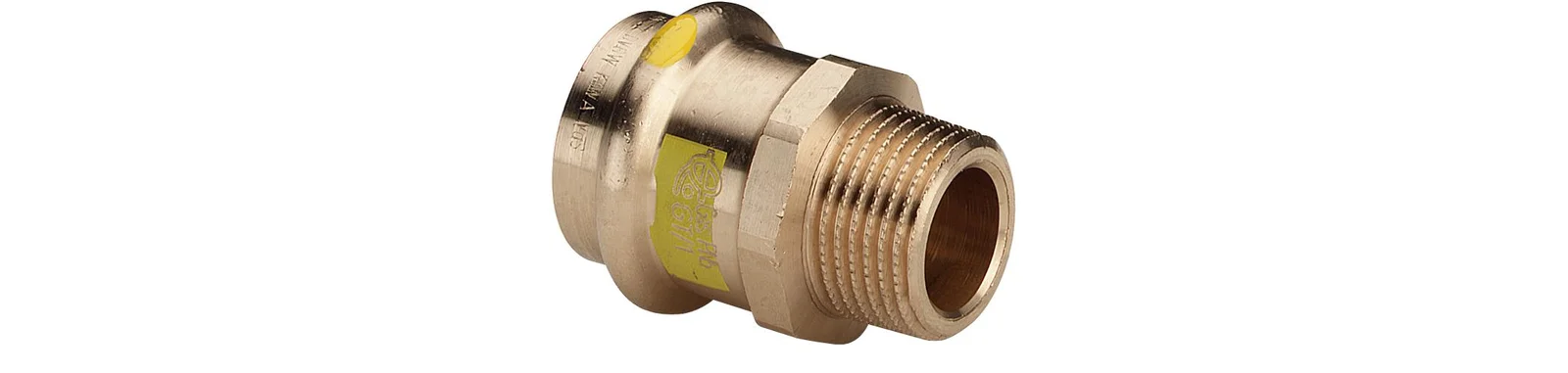 Viega Persovergangsstuk brons 18mm x 1/2" M gas Viega Profipress G Koper 2611 346140