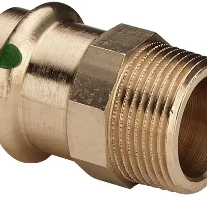 Viega Persovergangsstuk brons 35mm x 1" M (drink)water Viega Profipress Koper 2211 297947