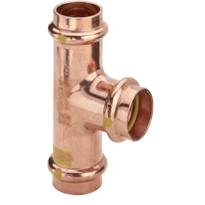Viega Persverloop-T koper 22x15x22mm FFF gas Viega Profipress G Koper 2618 346027