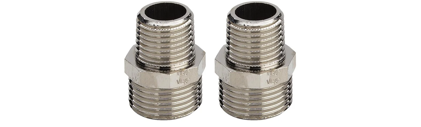 Viega Draadverloopnippel messing 3/4" x 1/2" MM Viega Profipress Koper 1022.6 153687