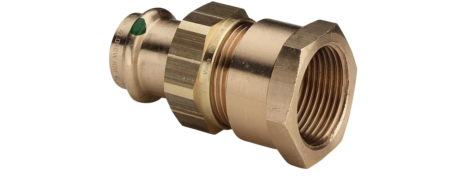 Viega Pers-3-delige koppeling brons 54 x 2" F (drink)water Viega Profipress Koper 2262 222017