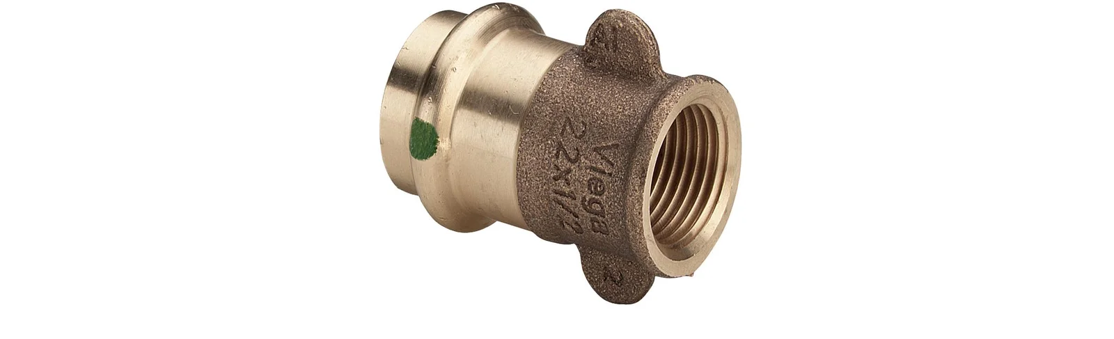 Viega Persovergangsstuk brons 22mm x 1/2" F (drink)water Viega Profipress Koper 2212.3 287009