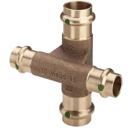 Viega Perskruisstuk Viega Profipress Koper brons 15mm (drink)water 322410