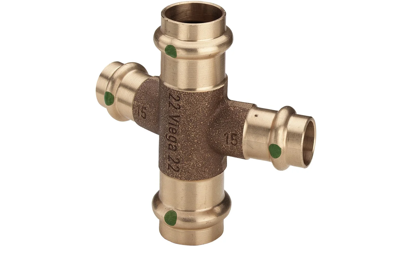 Viega Kruisstuk Viega Profipress Koper brons 24 gr. 15mm (drink)water 325978