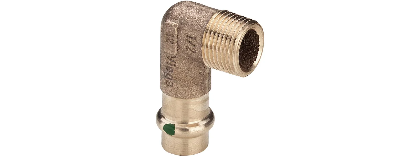 Viega Persovergangsknie brons 15mm x 1/2" M 90° (drink)water Viega Profipress Koper 2214.1 335281
