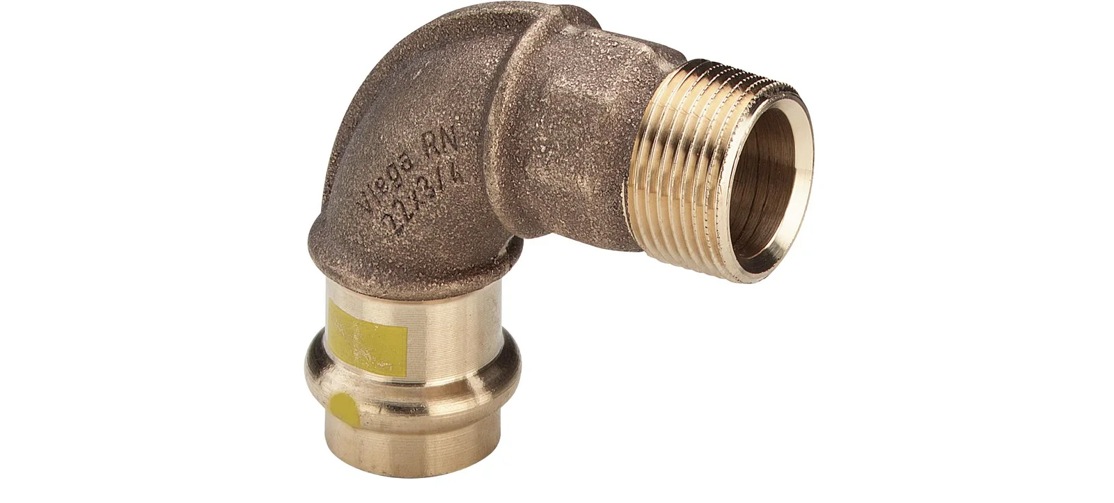 Viega Persovergangsbocht brons 12mm x 3/8" M 90° gas Viega Profipress G Koper 2614 346911