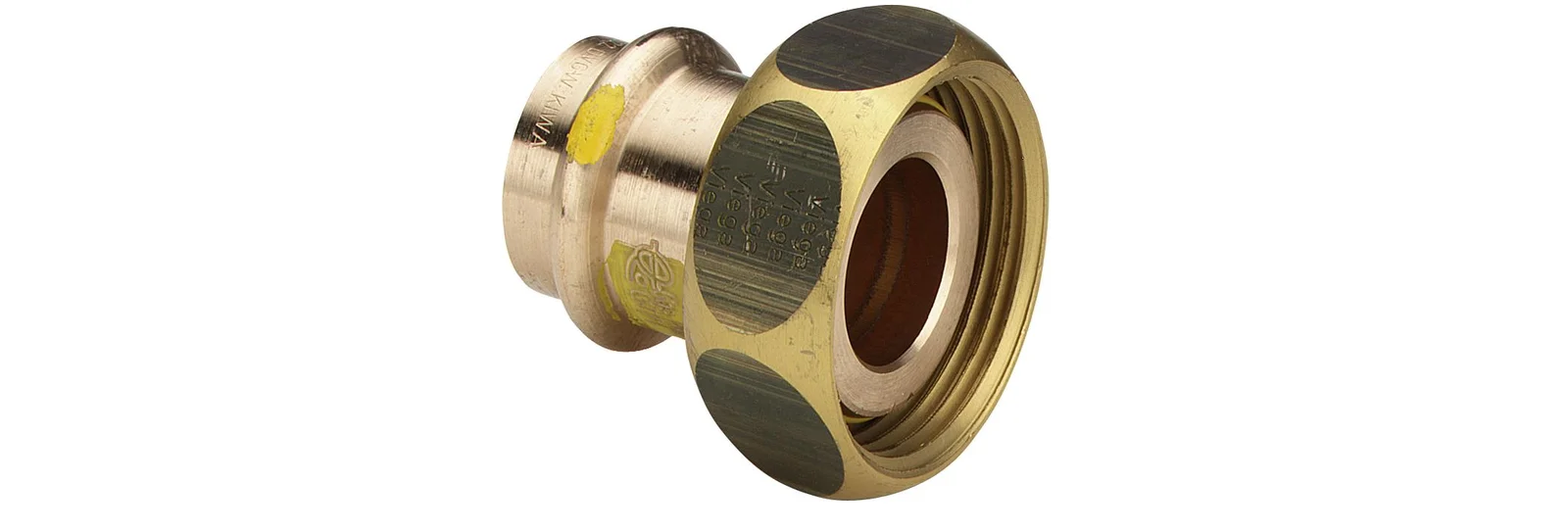 Viega Persaansluitkoppeling brons 22mm x 1.1/8" FF gas Viega Profipress G Koper 2661 351120