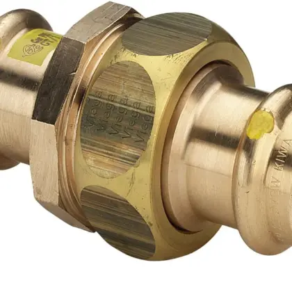 Viega Pers-3-delige koppeling brons 54 x 54 pers gas Viega Profipress G Koper 2650 379315