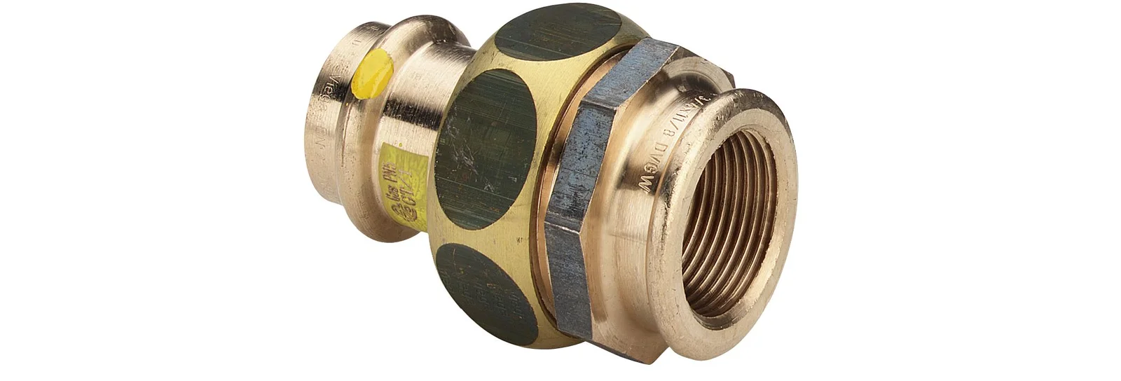 Viega Pers-3-delige koppeling brons 15 x 1/2" F gas Viega Profipress G Koper 2652 379322