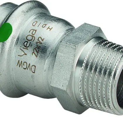 Viega Persovergangsstuk inox 22mm x 3/4" M (drink)water Viega Sanpress Inox 2311 436490