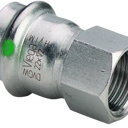 Viega Persovergangsstuk inox 18mm x 1/2" F (drink)water Viega Sanpress Inox 2312 436599