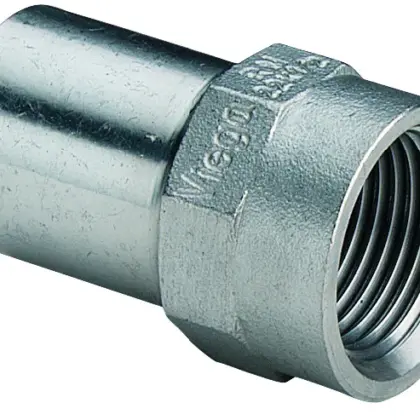 Viega Persovergangsstuk inox 35mm x 5/4" F (drink)water Viega Sanpress Inox 2312.1 436865