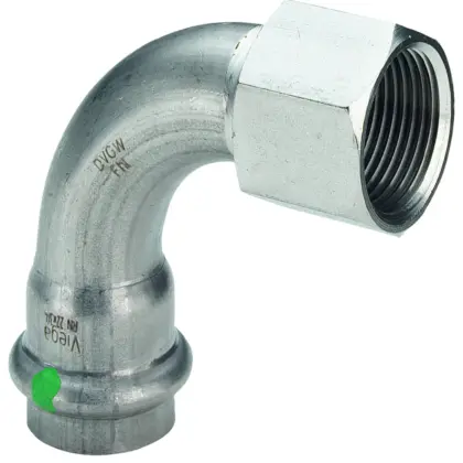 Viega Persovergangsbocht inox 15mm x 1/2" F 90° (drink)water Viega Sanpress Inox 2314.5 437091
