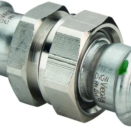 Viega Pers-3-delige koppeling inox 18 x 18 pers (drink)water Viega Sanpress Inox 2360 437398