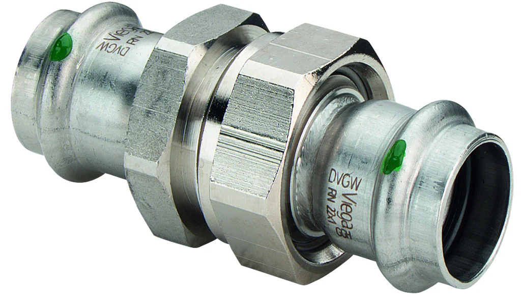 Viega Pers-3-delige koppeling inox 54 x 54 pers (drink)water Viega Sanpress Inox 2360 437442