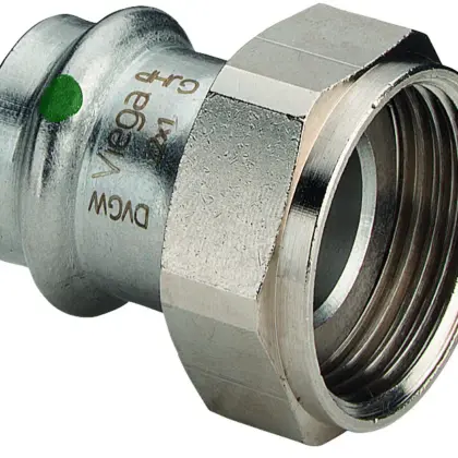 Viega Persaansluitkoppeling inox 42mm x 2" FF (drink)water Viega Sanpress Inox 2363 437923