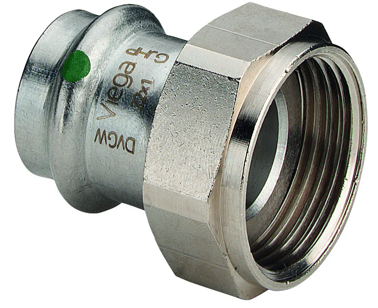 Viega Persaansluitkoppeling inox 42mm x 2" FF (drink)water Viega Sanpress Inox 2363 437923
